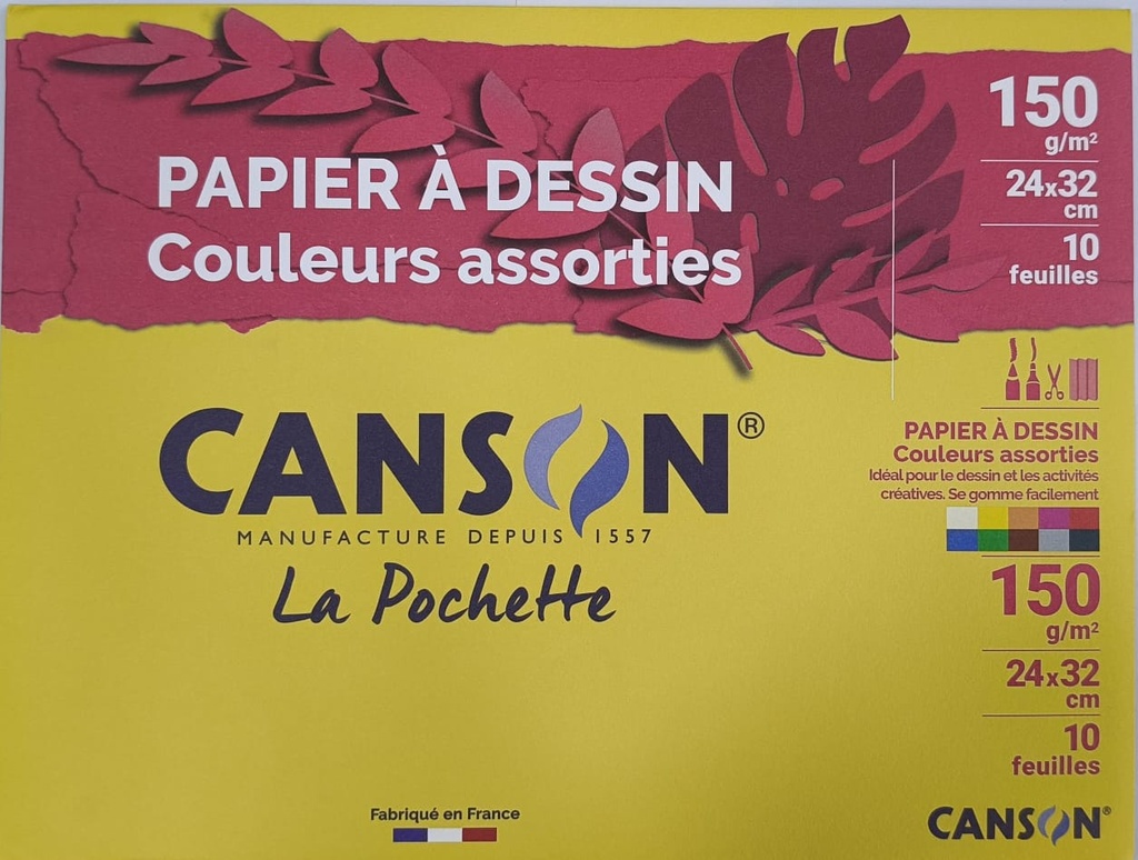 Pochette Canson Couleurs 150g 10x