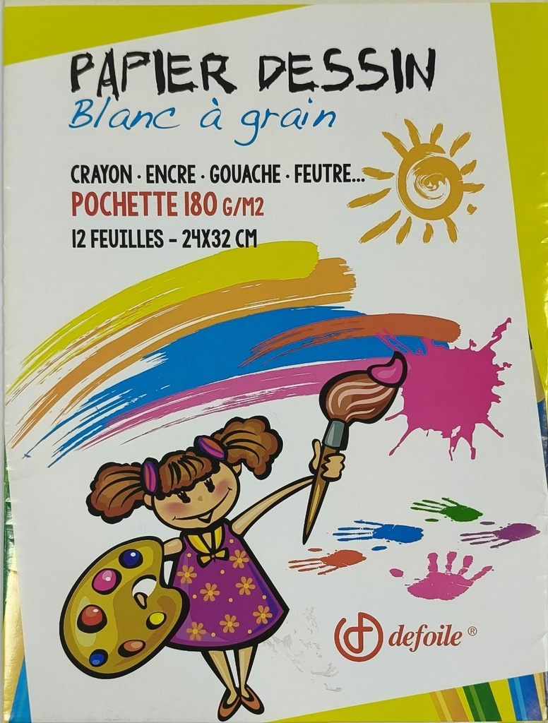 Papier Dessin Blanc 180g Defoile