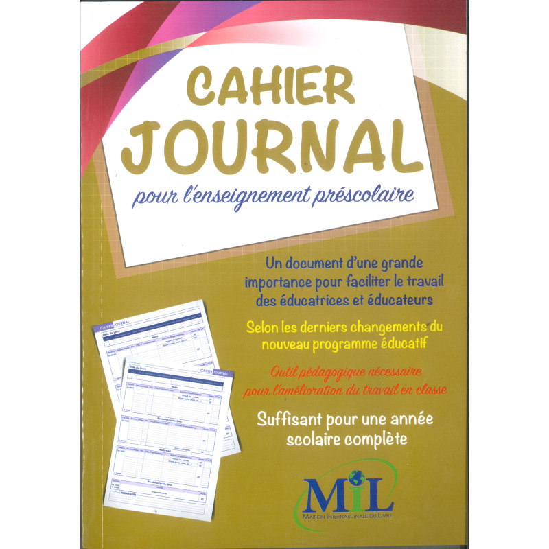 Cahier journal prescolaire