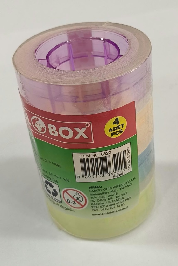 Adhesif 18*25 Paquet de 4 couleurs Globox