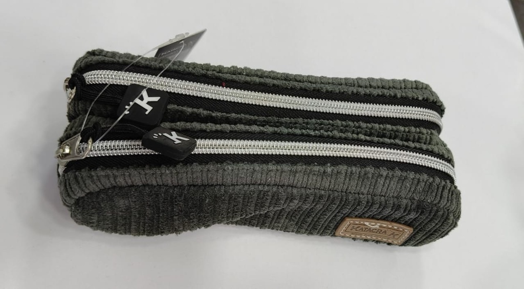 Trousse Ecolier Velour Vert
