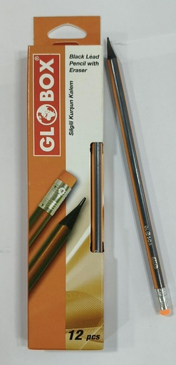 [AR0002512] Boite de 12 Crayons avec gomme GLOBOX