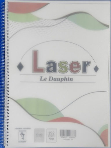 [AR0002520] Cahier Spirale 192 Pages 5*5 A4 Dauphin