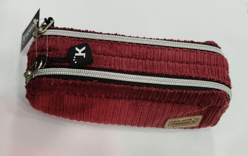 [AR0002582] Trousse Ecolier Velour Rouge