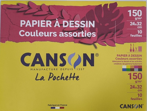 Pochette Canson Couleurs 150g 10x